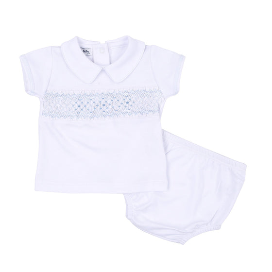 Lilly & Lucas Smocked Diaper Cover Set - Blue - Magnolia BabyDiaper Cover