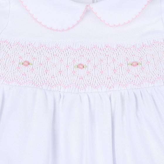 Lilly & Lucas Smocked Footie - Pink - Magnolia BabyFootie