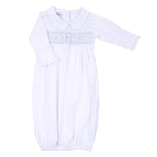  Lilly & Lucas Smocked Long Sleeve Gown - Blue - Magnolia BabyGown