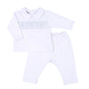 Lilly & Lucas Smocked Pant Set - Blue - Magnolia Baby2pc Pant Set