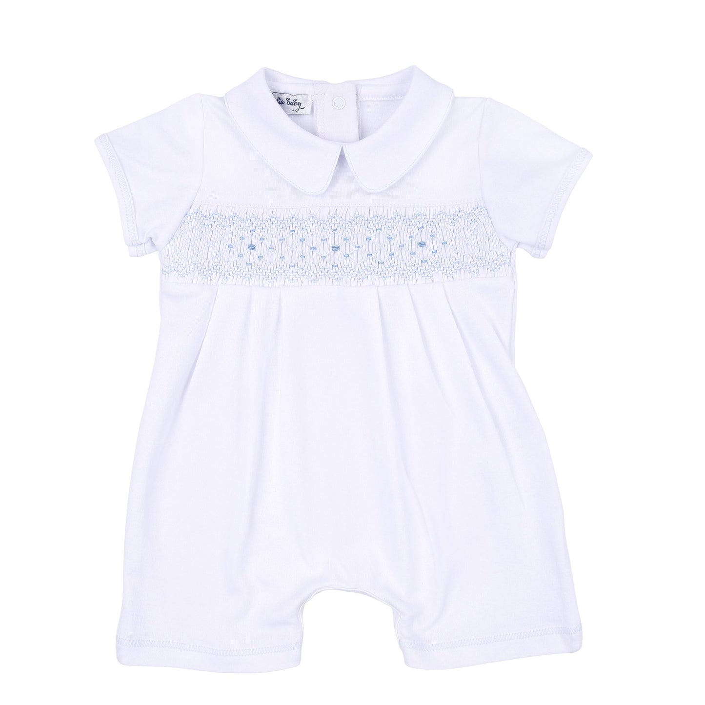 Lilly & Lucas Smocked Short Playsuit - Blue - Magnolia BabyShort Playsuit