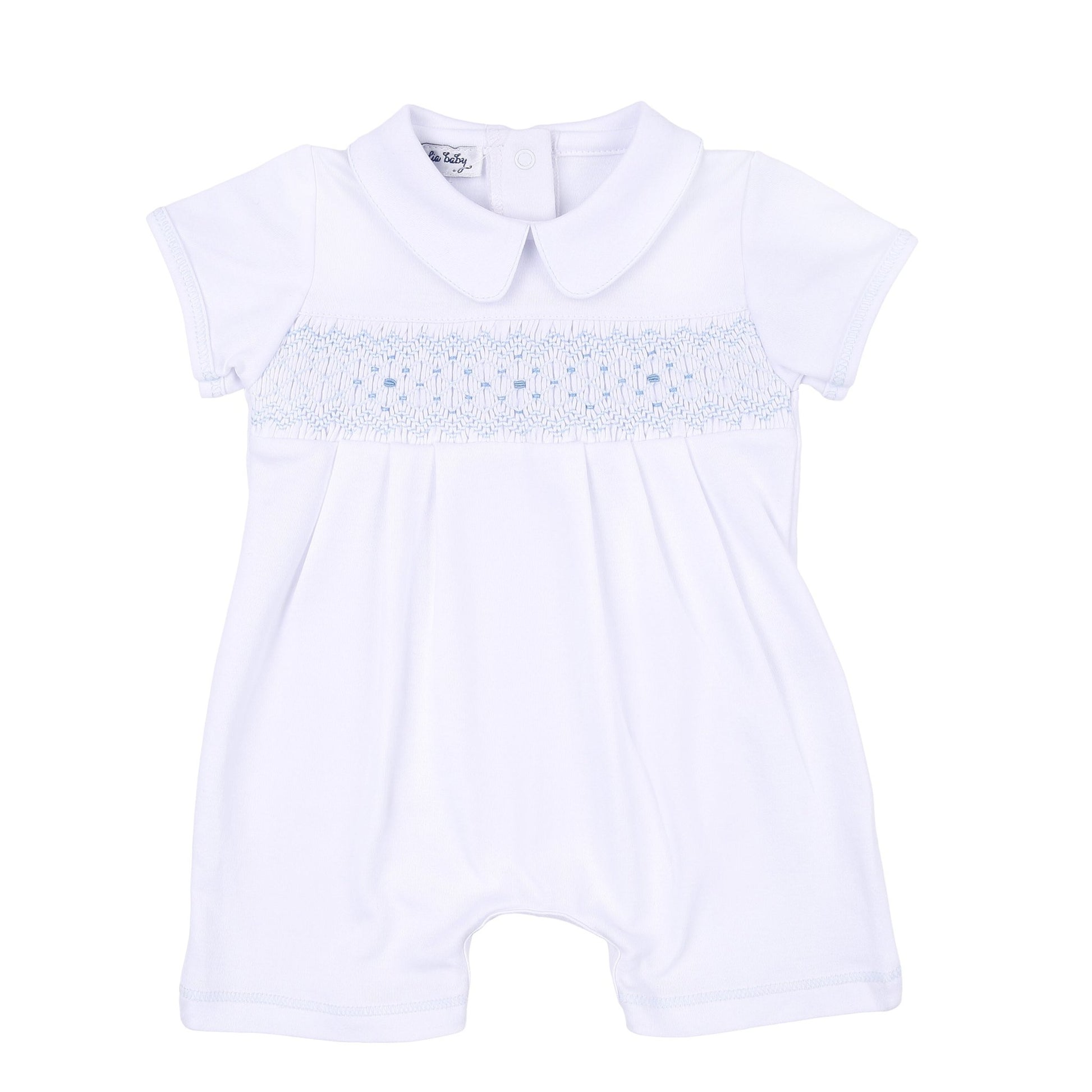 Lilly & Lucas Smocked Short Playsuit - Blue - Magnolia BabyShort Playsuit