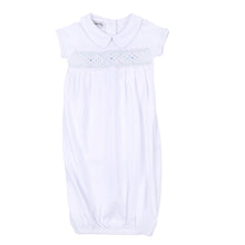  Lilly & Lucas Smocked Short Sleeve Gown - Blue - Magnolia BabyGown