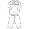 Lindsay and Luke Smocked Collared 2pc Pant Set - Blue - Magnolia BabyPant Set