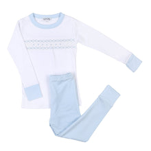  Lindsay and Luke Smocked Long Pajama - Blue - Magnolia BabyLong Pajamas