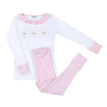  Lindsay and Luke Smocked Ruffle Long Pajama - Pink - Magnolia BabyLong Pajamas