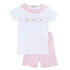 Lindsay and Luke Smocked Ruffle Short Pajama - Pink - Magnolia BabyShort Pajamas