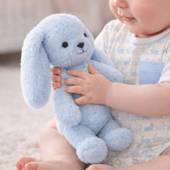 Little Baxter Bunny - Blue - 10" - Magnolia BabySoft Toy