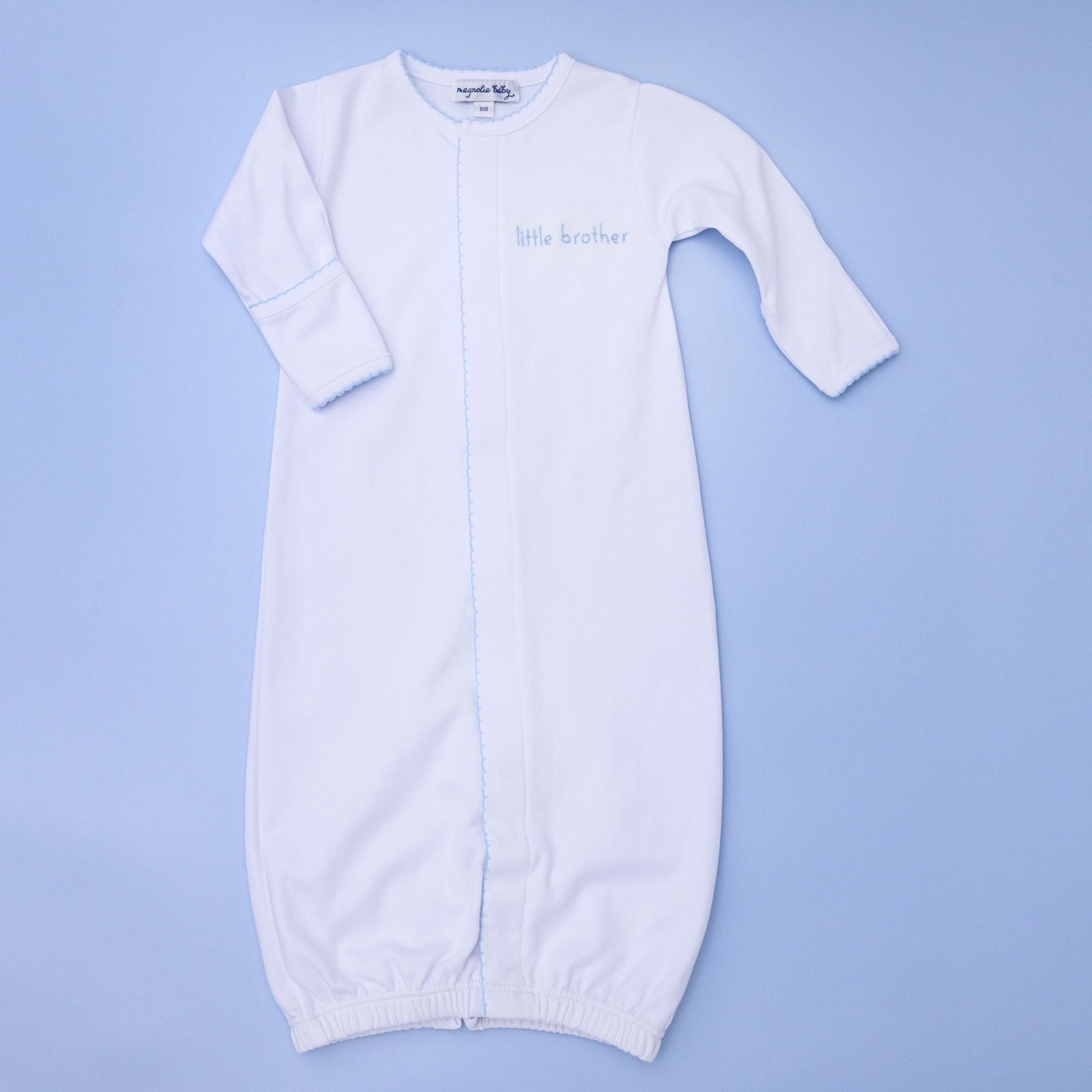 Little Brother Embroidered Converter - Magnolia Baby Converter Gown