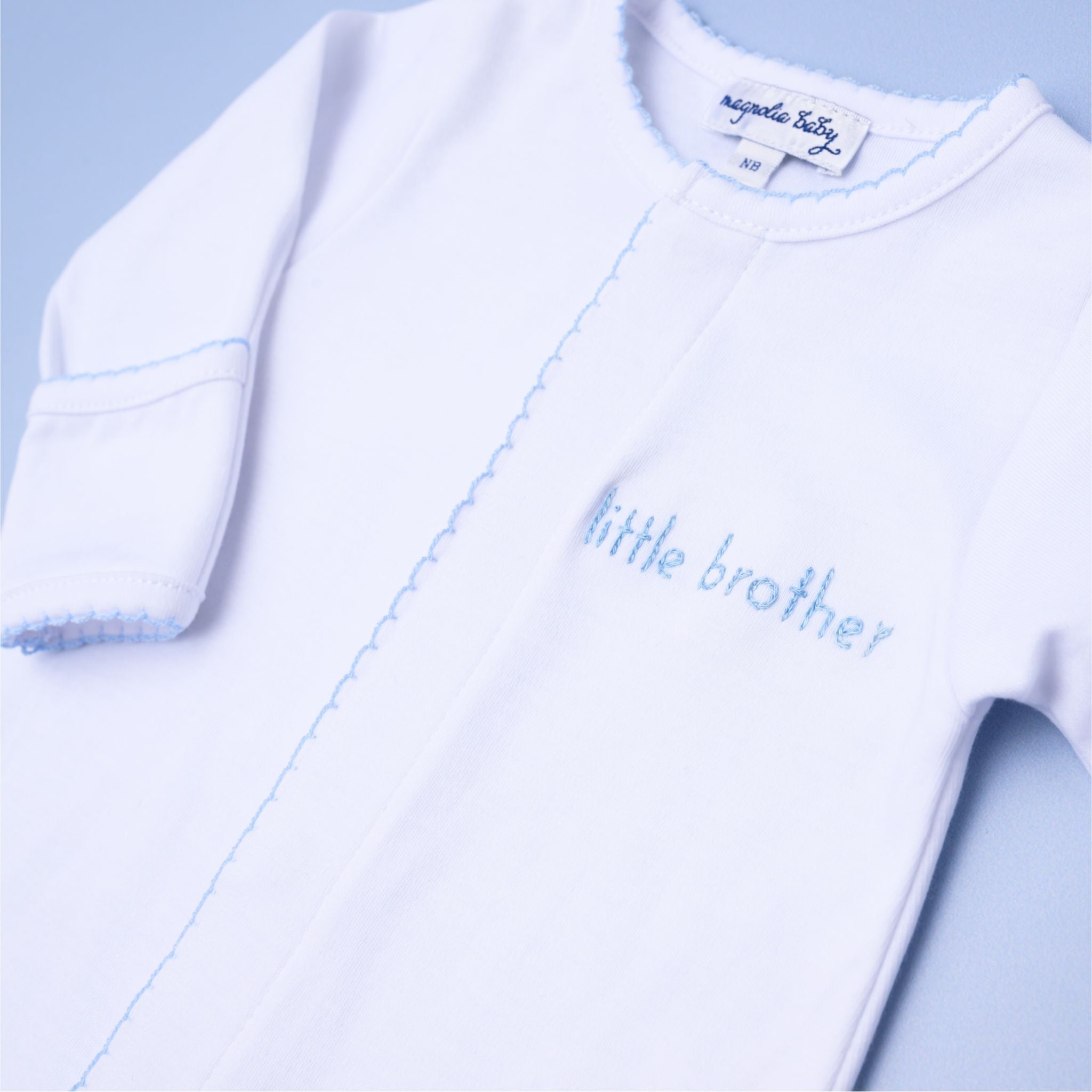 Little Brother Embroidered Footie - Magnolia Baby Footie