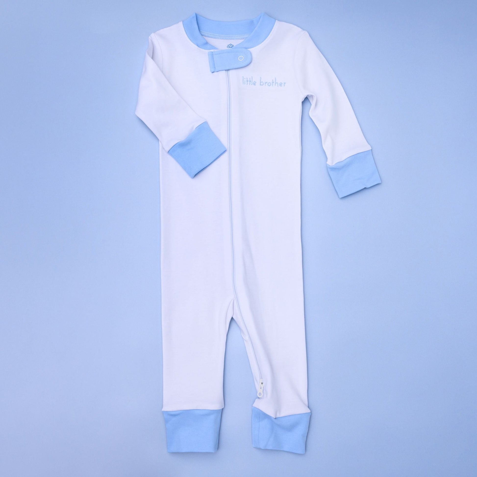 Little Brother Embroidered Zip Pajamas - Magnolia Baby Zipper Pajamas