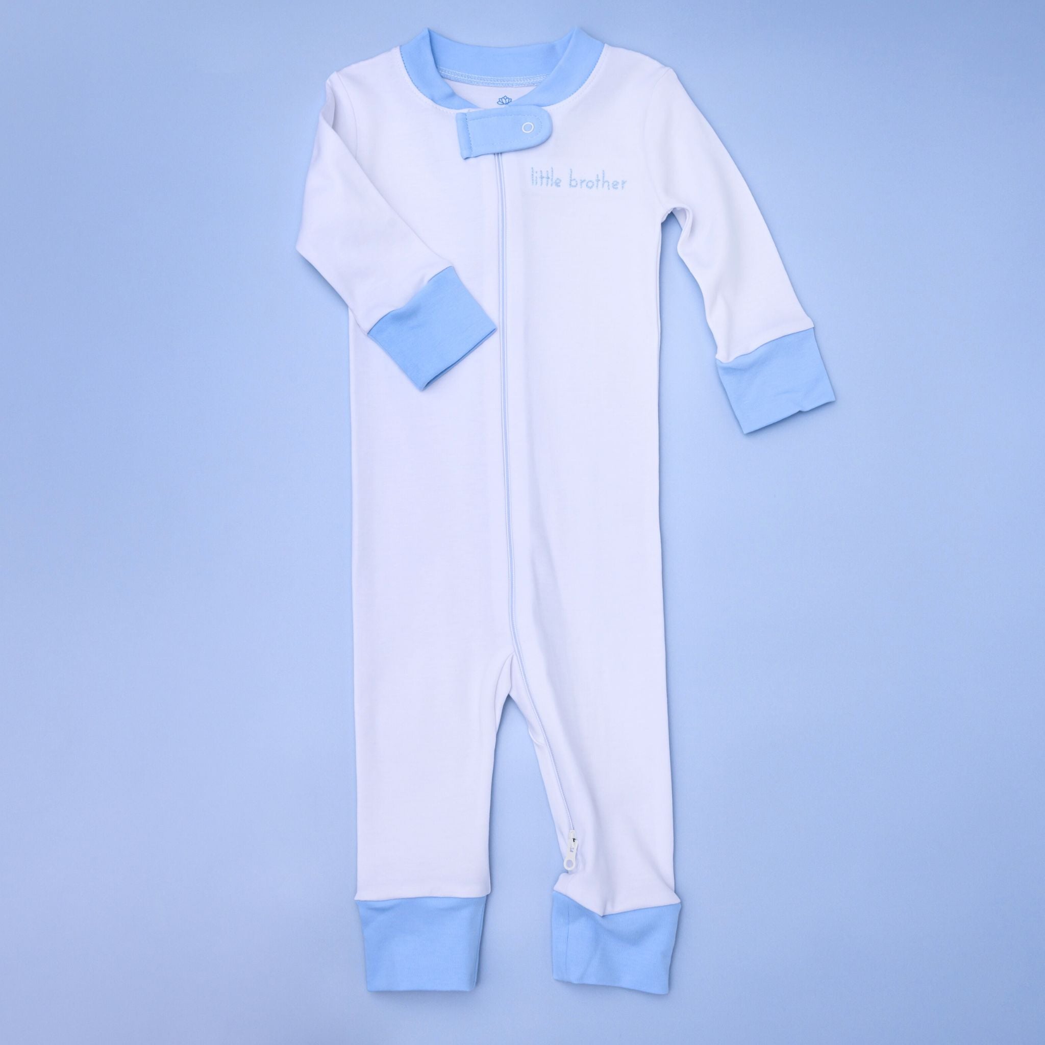 Little Brother Embroidered Zip Pajamas - Magnolia Baby Zipper Pajamas