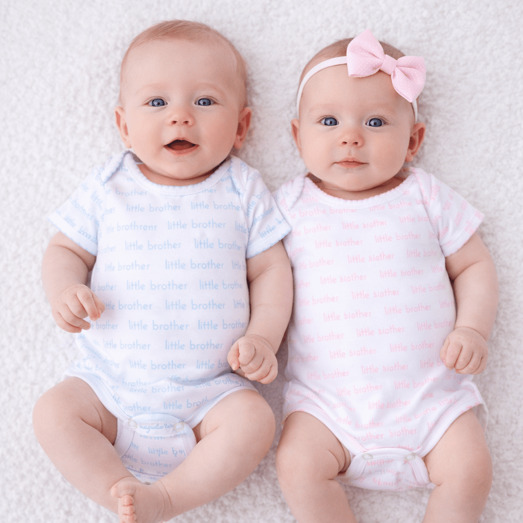 Little Brother Print Short Sleeve Bodysuit - Magnolia BabyBodysuit