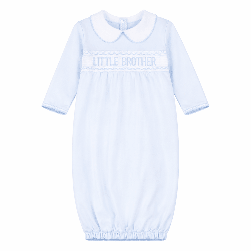 Little Brother Smocked Pleated Gown - Magnolia BabyGown