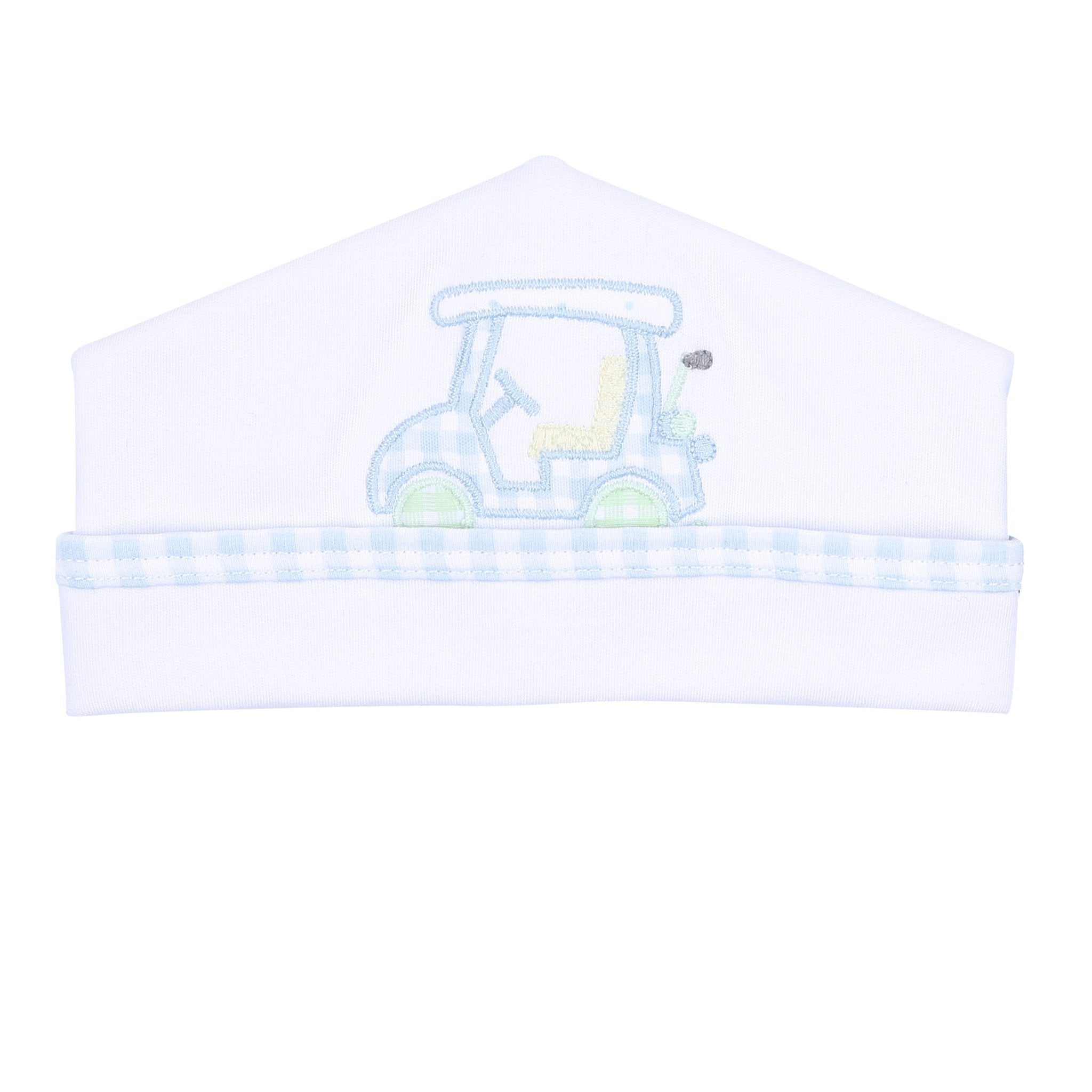 Little Caddie Applique Blue Hat - Magnolia BabyHat