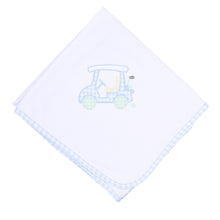  Little Caddie Applique Blue Receiving Blanket - Magnolia BabyReceiving Blanket