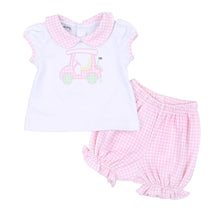  Little Caddie Applique Pink Collared Ruffle Diaper Cover Set - Magnolia BabyDiaper Cover