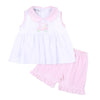 Little Caddie Applique Pink Collared Sleeveless Short Set - Magnolia BabyShort Set
