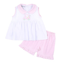  Little Caddie Applique Pink Collared Sleeveless Short Set - Magnolia BabyShort Set