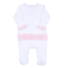 Little Caddie Applique Pink Ruffle Lap Footie - Magnolia BabyFootie
