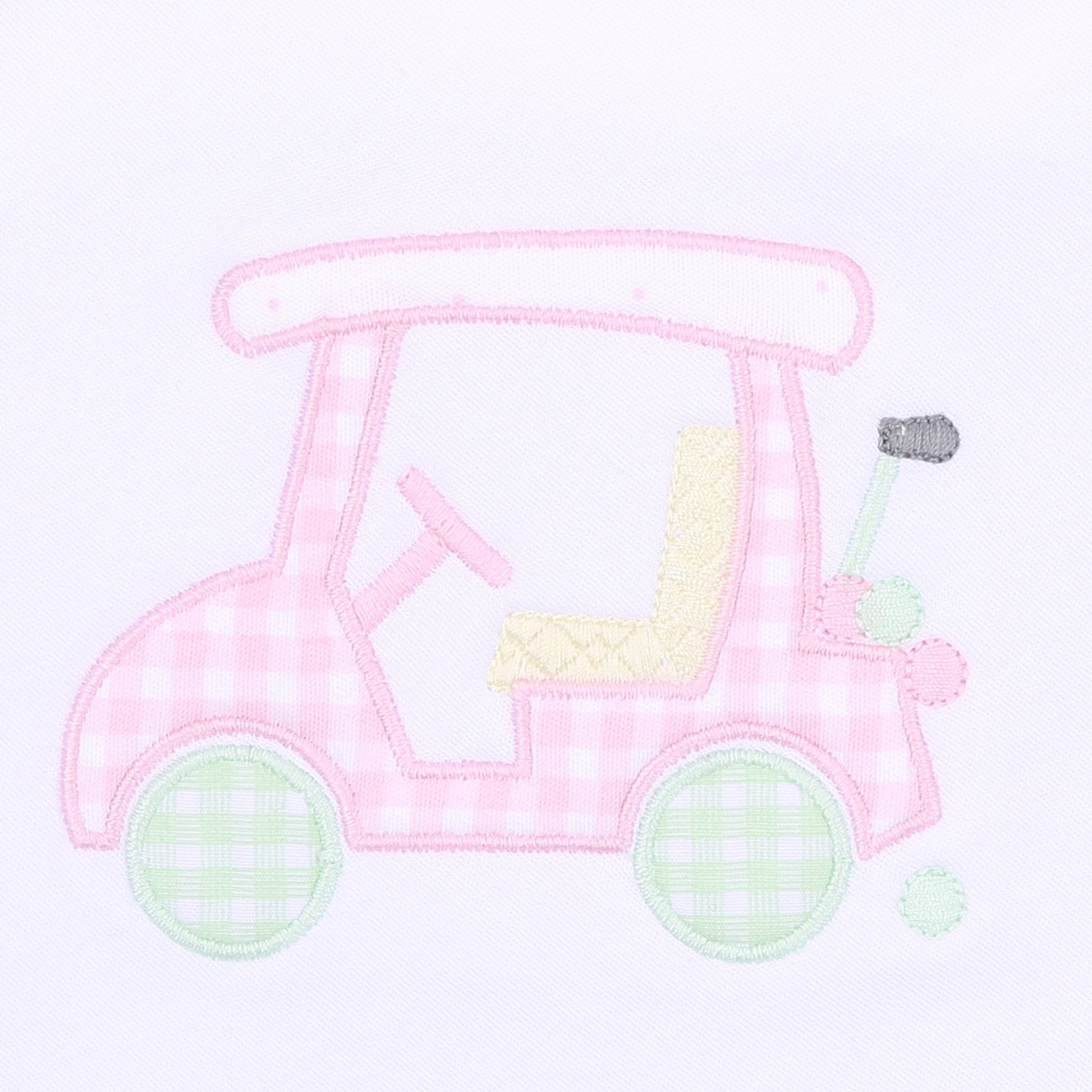 Little Caddie Applique Ruffle Toddler Long Pajamas - Pink - Magnolia BabyLong Pajamas