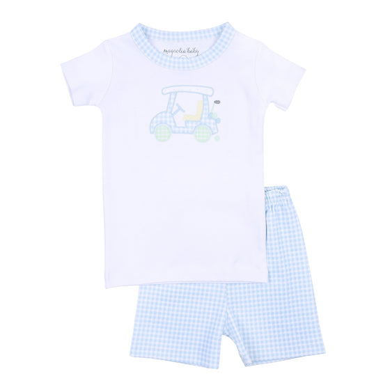 Little Caddie Applique Short Pajamas - Blue - Magnolia BabyShort Pajamas