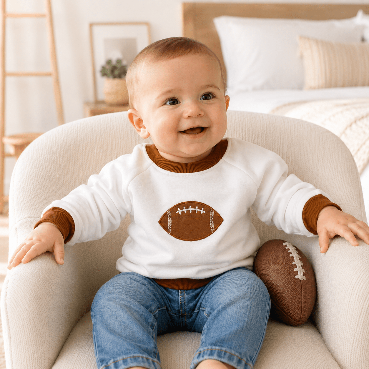 Luna and Arlo_Little Champs Football Sweatshirt_1