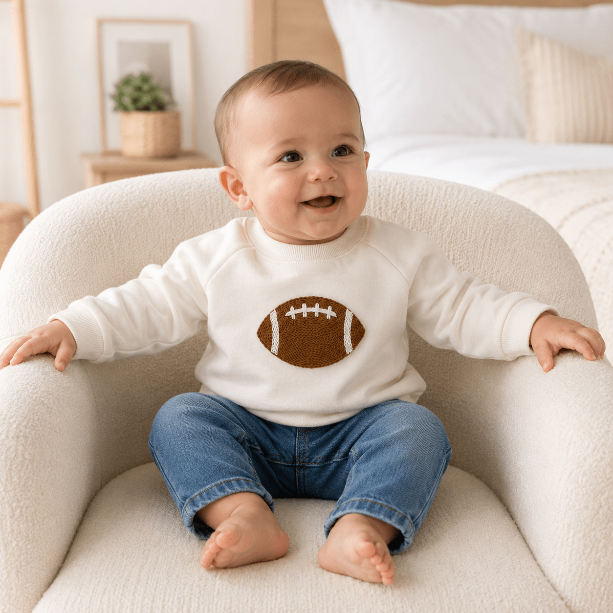 Luna and Arlo_Little Champs Football Sweatshirt_1