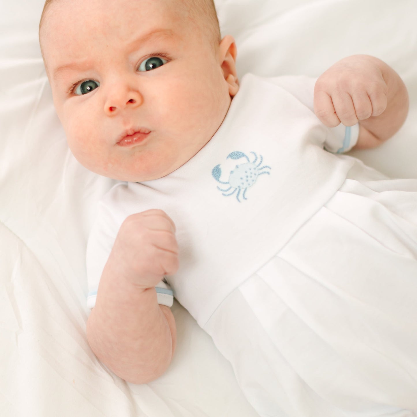 Little Crawlers Embroidered Bubble - Light Blue - Magnolia BabyBubble