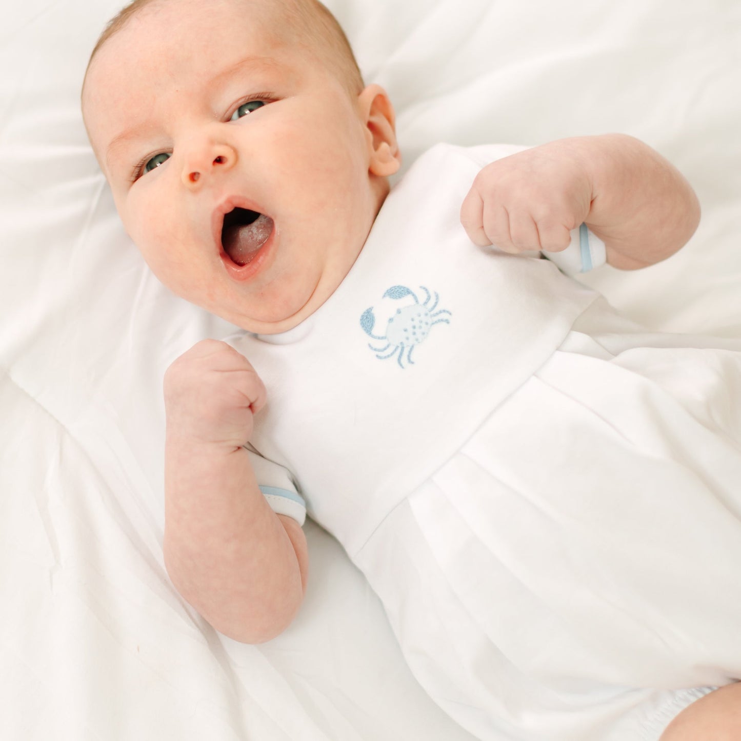 Little Crawlers Embroidered Bubble - Light Blue - Magnolia BabyBubble