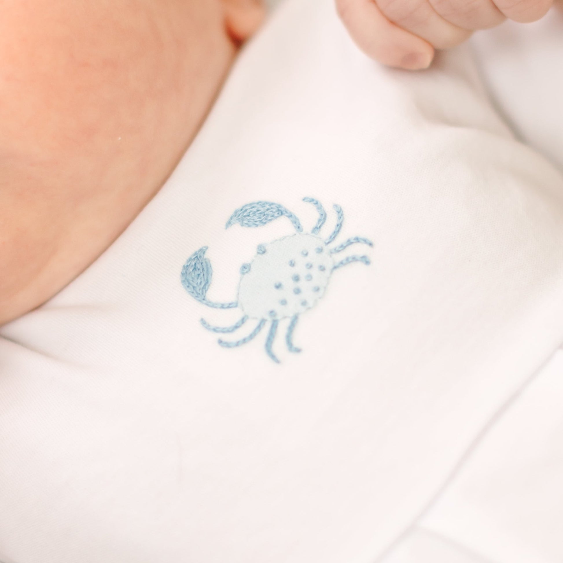 Little Crawlers Embroidered Bubble - Light Blue - Magnolia BabyBubble