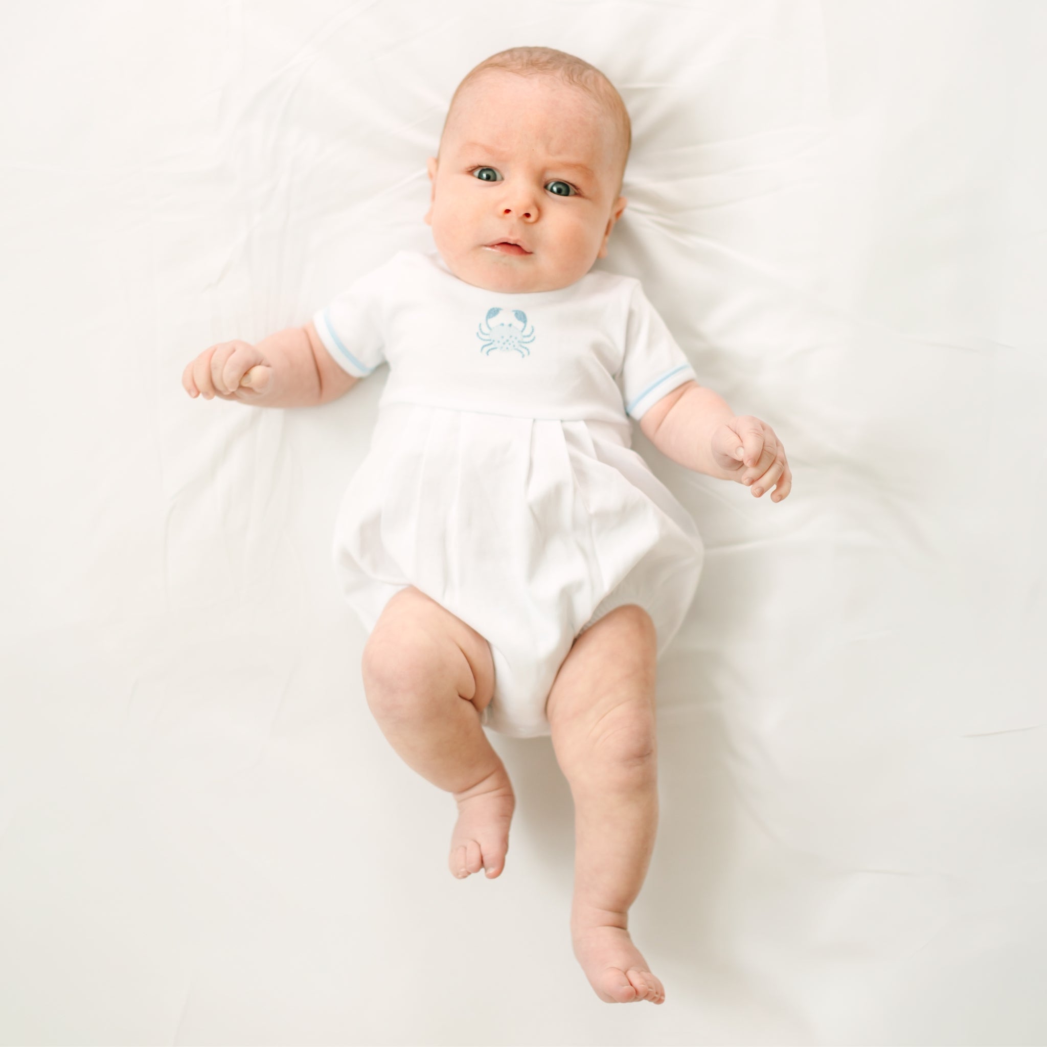 Little Crawlers Embroidered Bubble - Light Blue - Magnolia BabyBubble