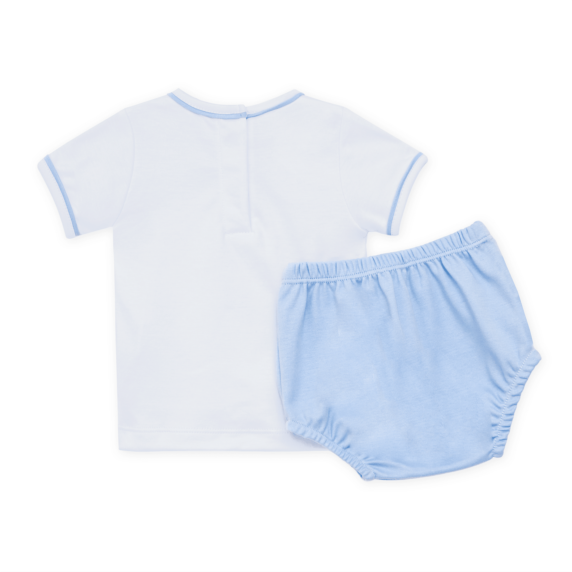 Little Crawlers Embroidered Diaper Cover Set - Light Blue - Magnolia BabyDiaper Cover