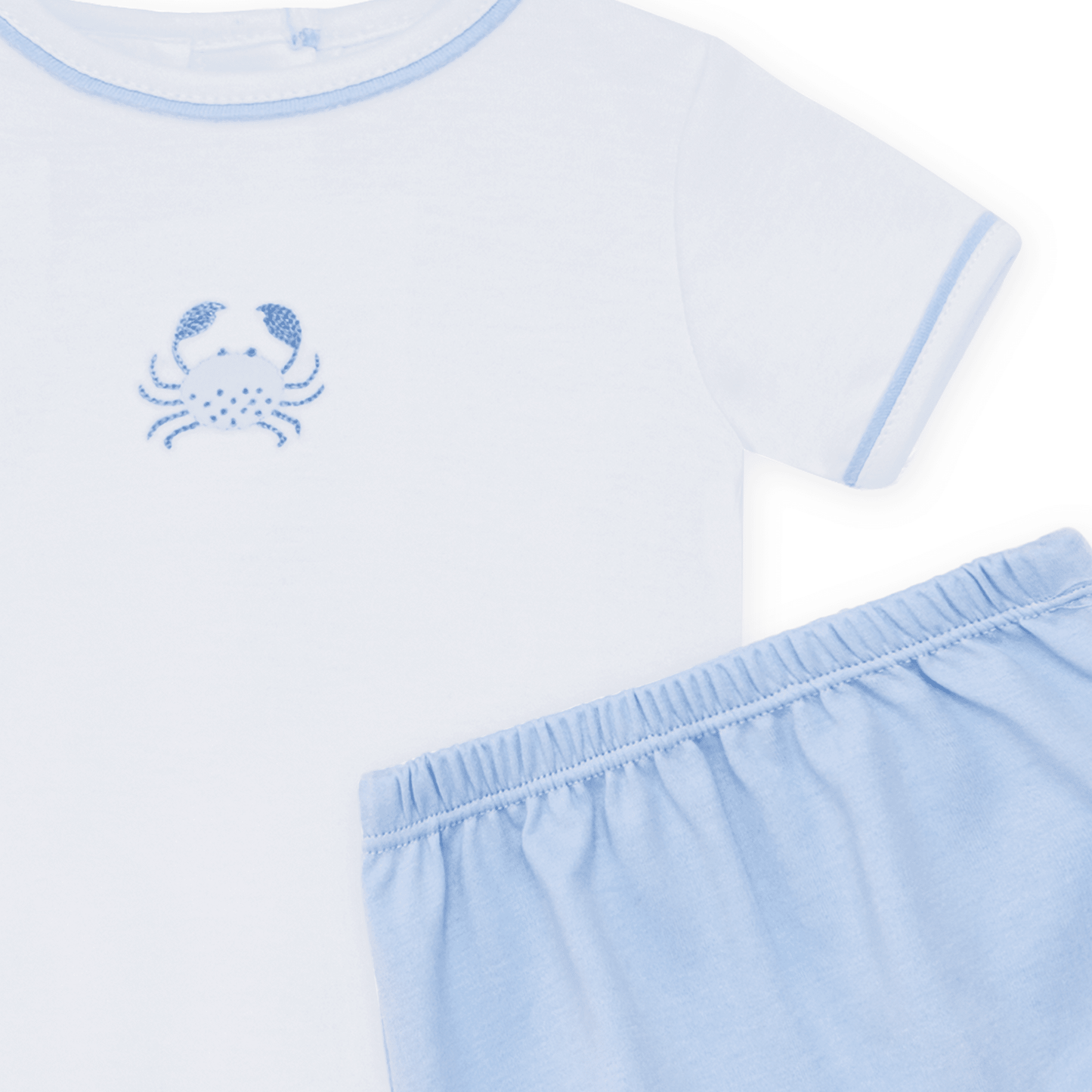 Little Crawlers Embroidered Diaper Cover Set - Light Blue - Magnolia BabyDiaper Cover