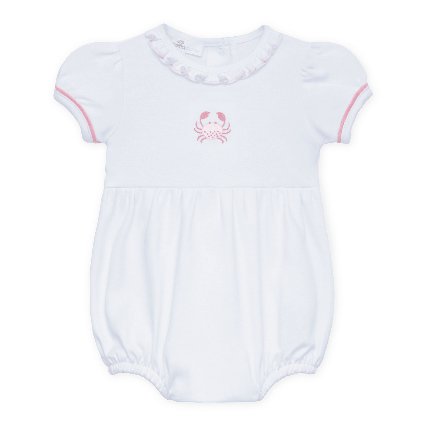 Little Crawlers Embroidered Ruffle Bubble - Magnolia BabyBubble