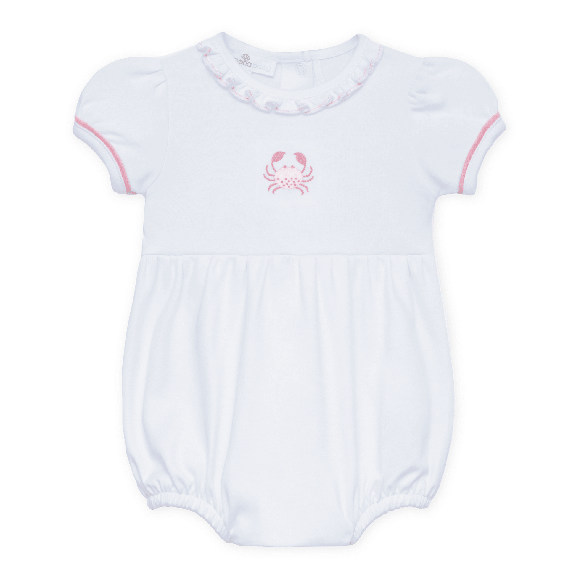 Little Crawlers Embroidered Ruffle Bubble - Magnolia BabyBubble