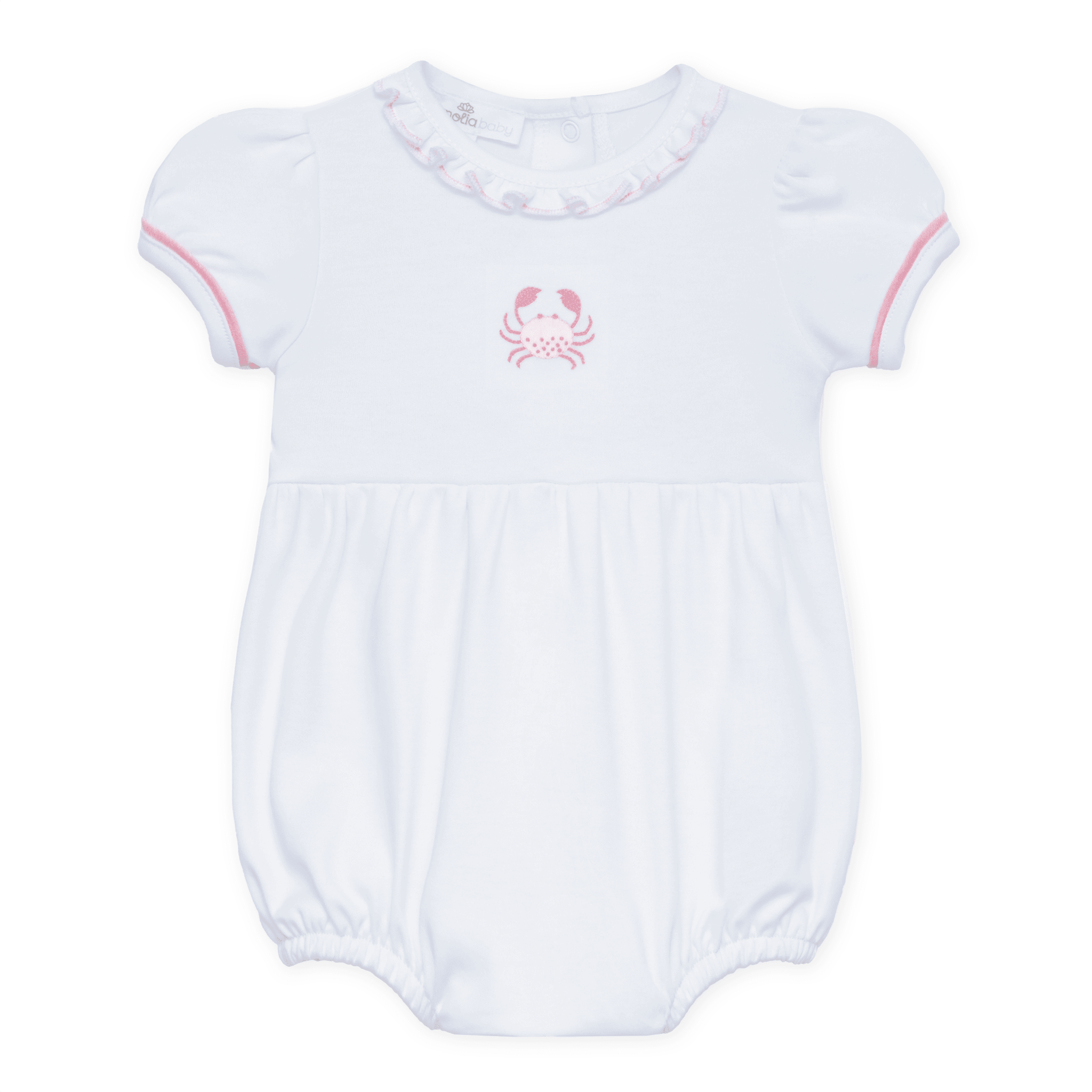 Little Crawlers Embroidered Ruffle Bubble - Magnolia BabyBubble