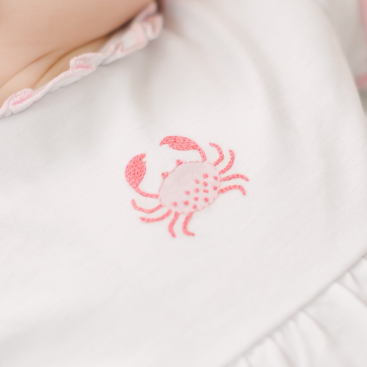 Little Crawlers Embroidered Ruffle Bubble - Magnolia BabyBubble