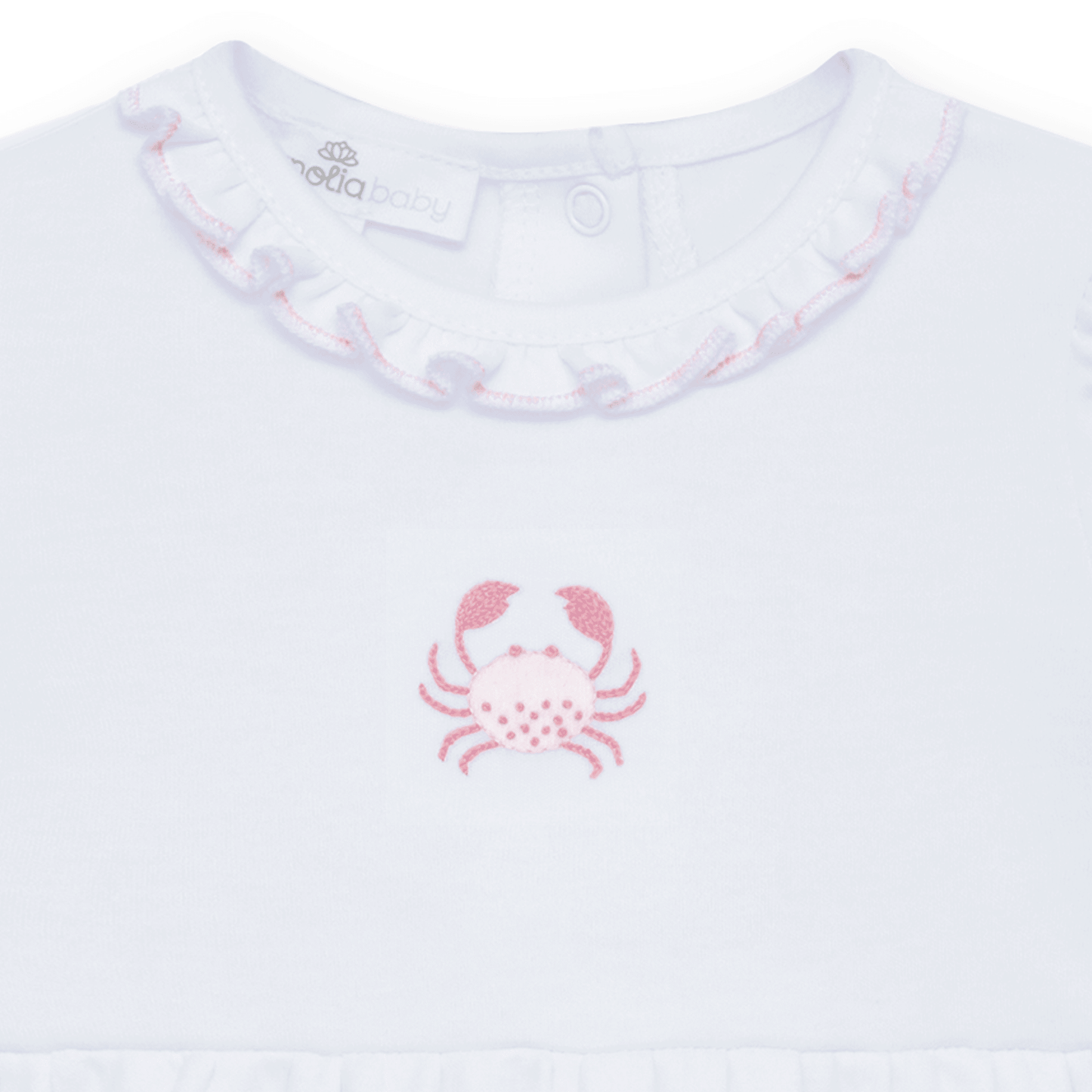Little Crawlers Embroidered Ruffle Bubble - Magnolia BabyBubble