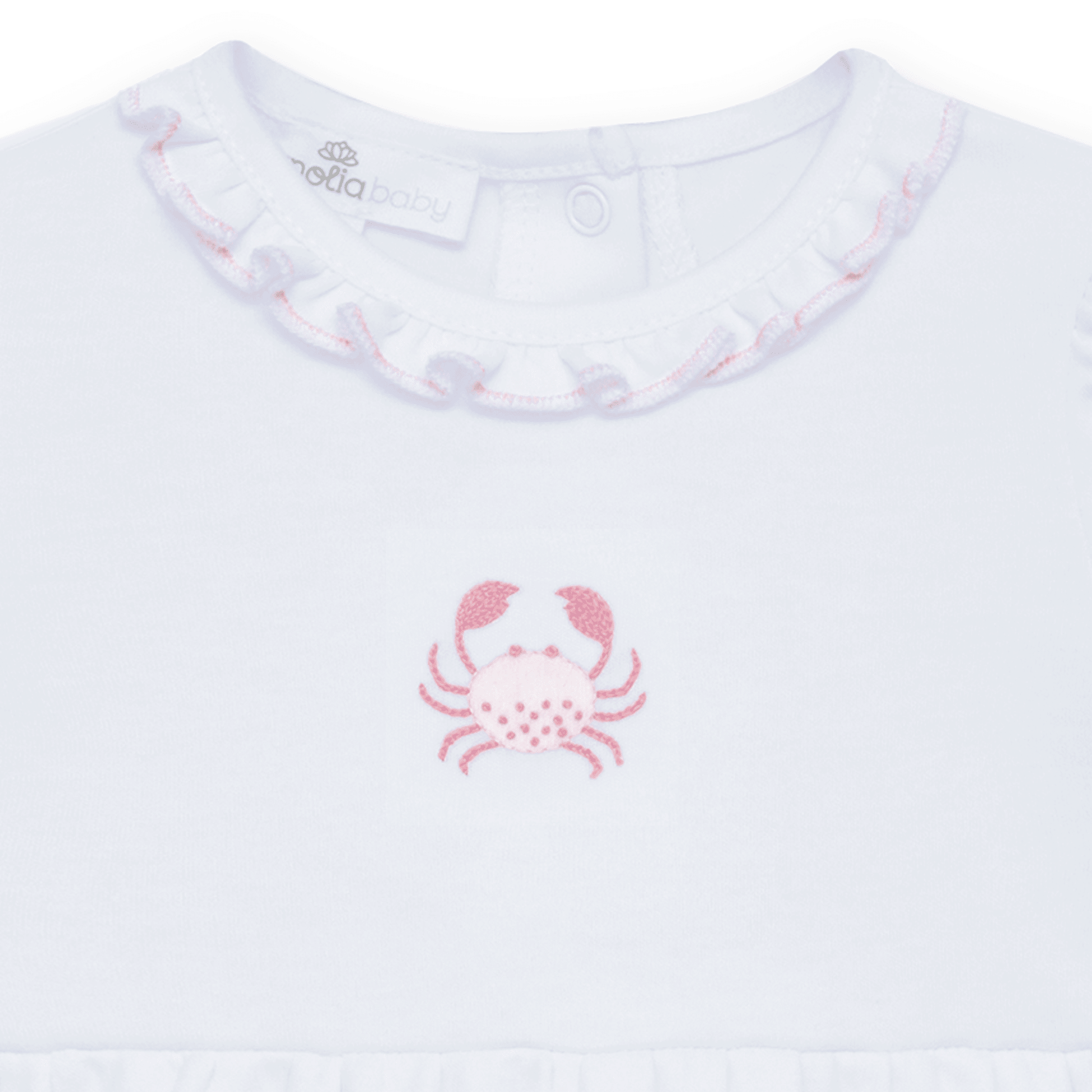 Little Crawlers Embroidered Ruffle Bubble - Magnolia BabyBubble