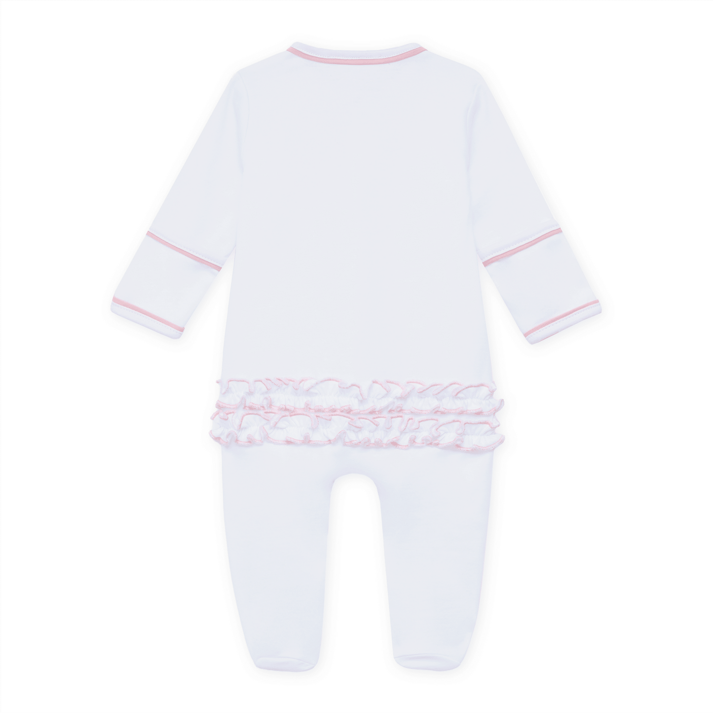 Little Crawlers Embroidered Ruffle Footie - Pink - Magnolia BabyFootie