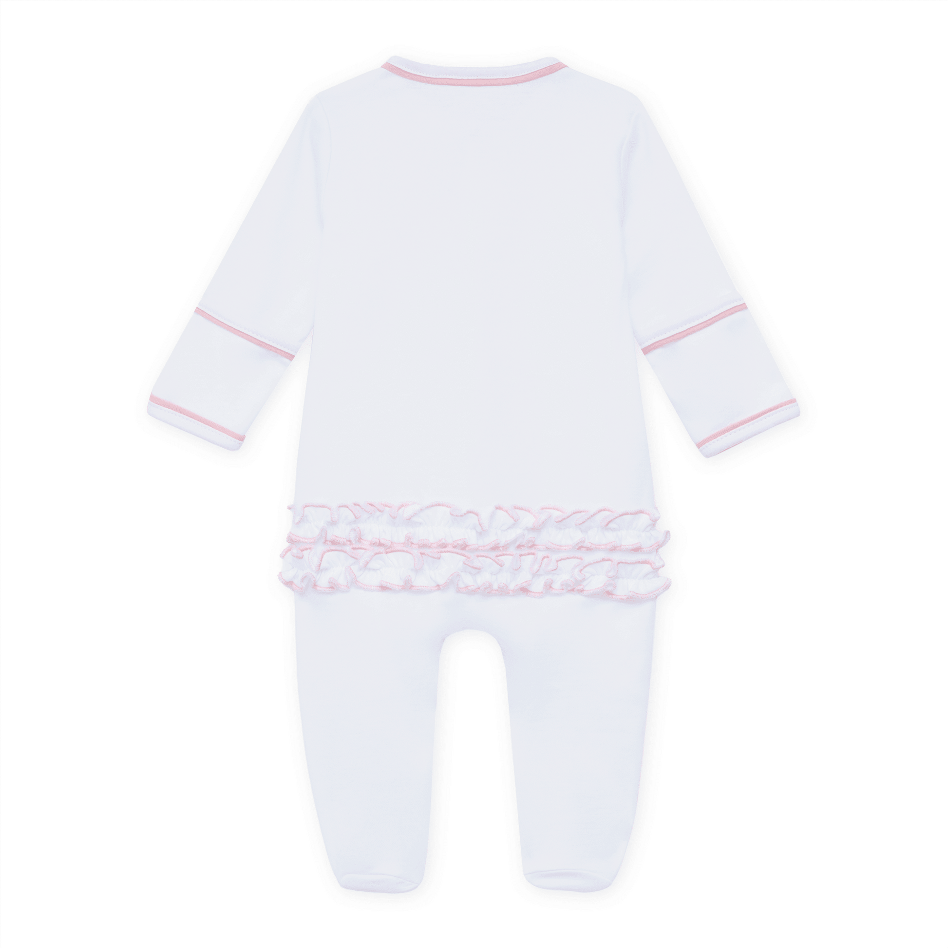 Little Crawlers Embroidered Ruffle Footie - Pink - Magnolia BabyFootie