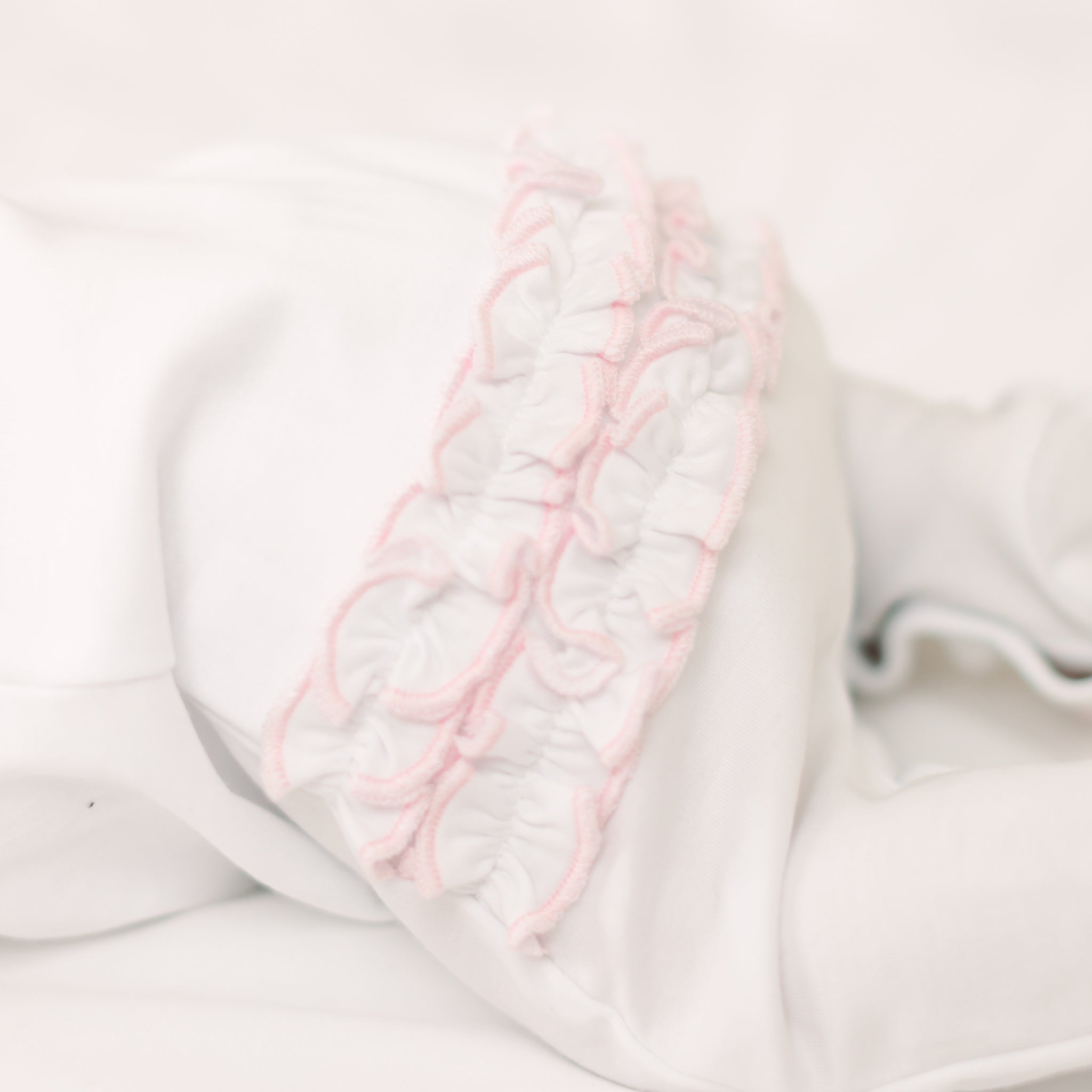 Little Crawlers Embroidered Ruffle Footie - Pink - Magnolia BabyFootie