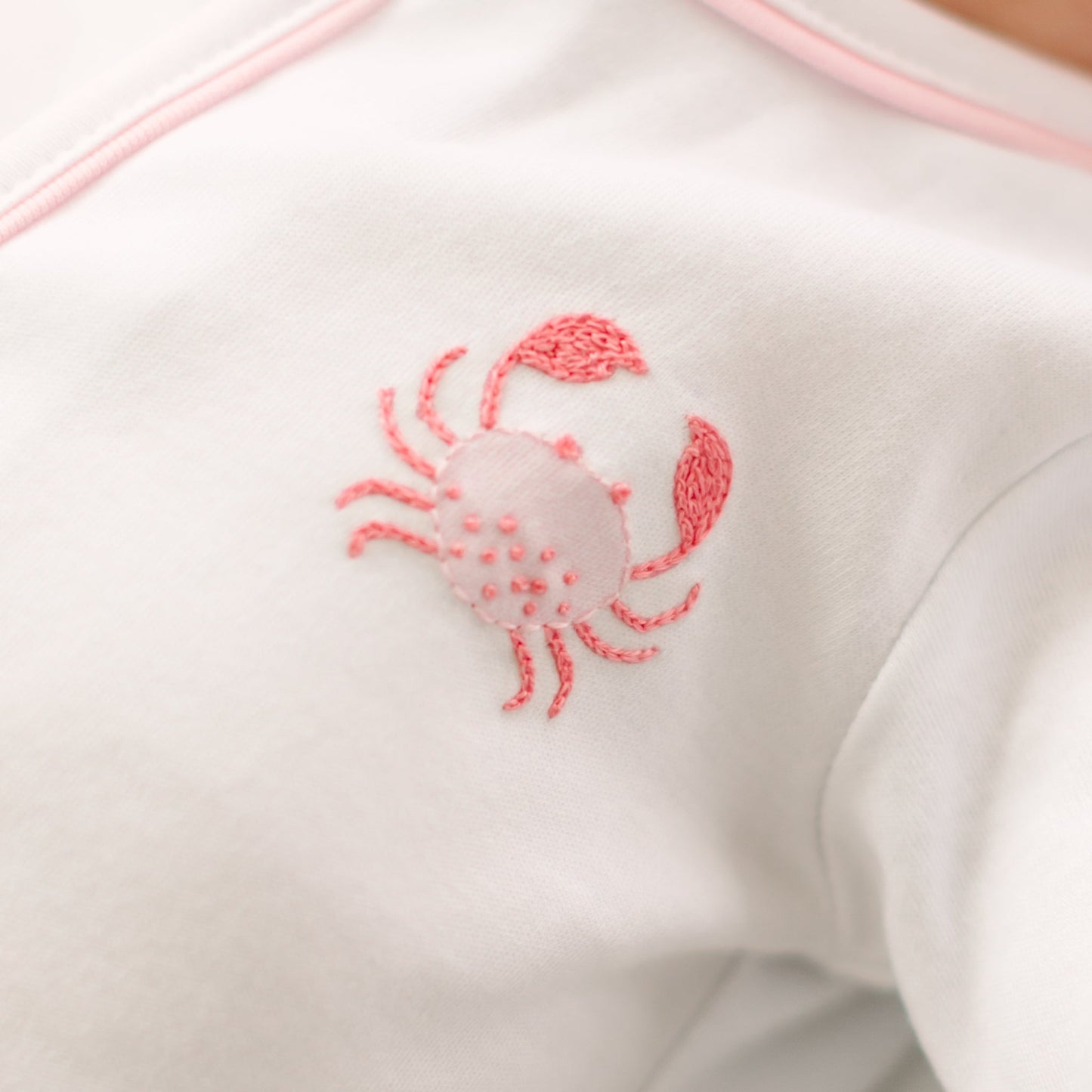 Little Crawlers Embroidered Ruffle Footie - Pink - Magnolia BabyFootie