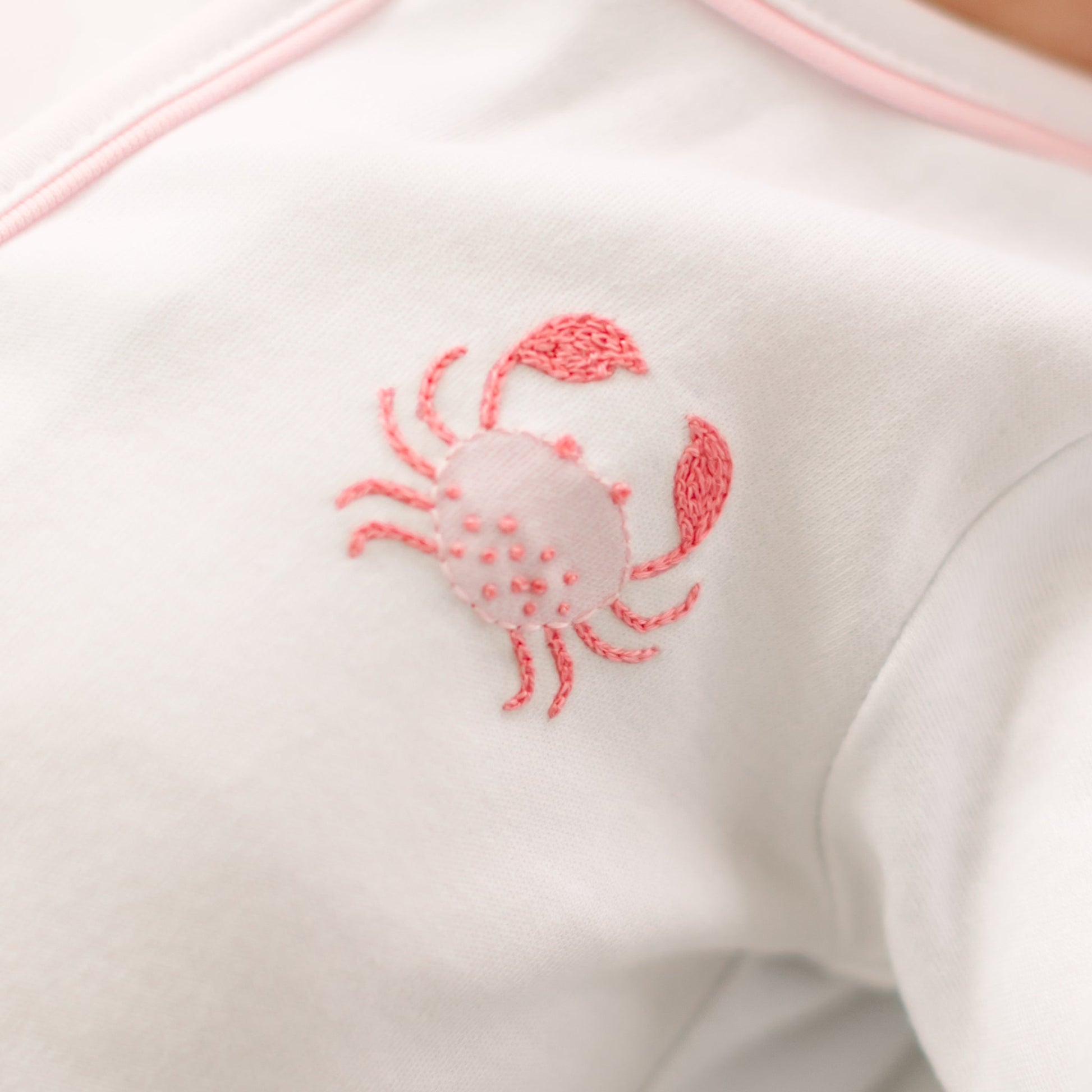 Little Crawlers Embroidered Ruffle Footie - Pink - Magnolia BabyFootie