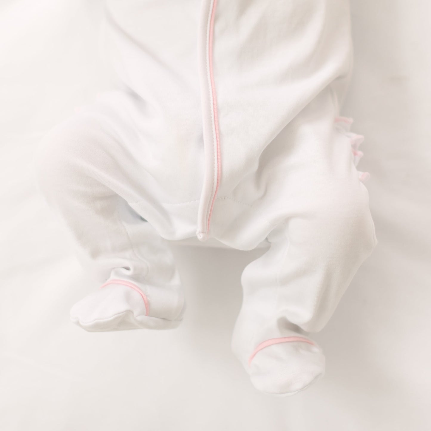 Little Crawlers Embroidered Ruffle Footie - Pink - Magnolia BabyFootie