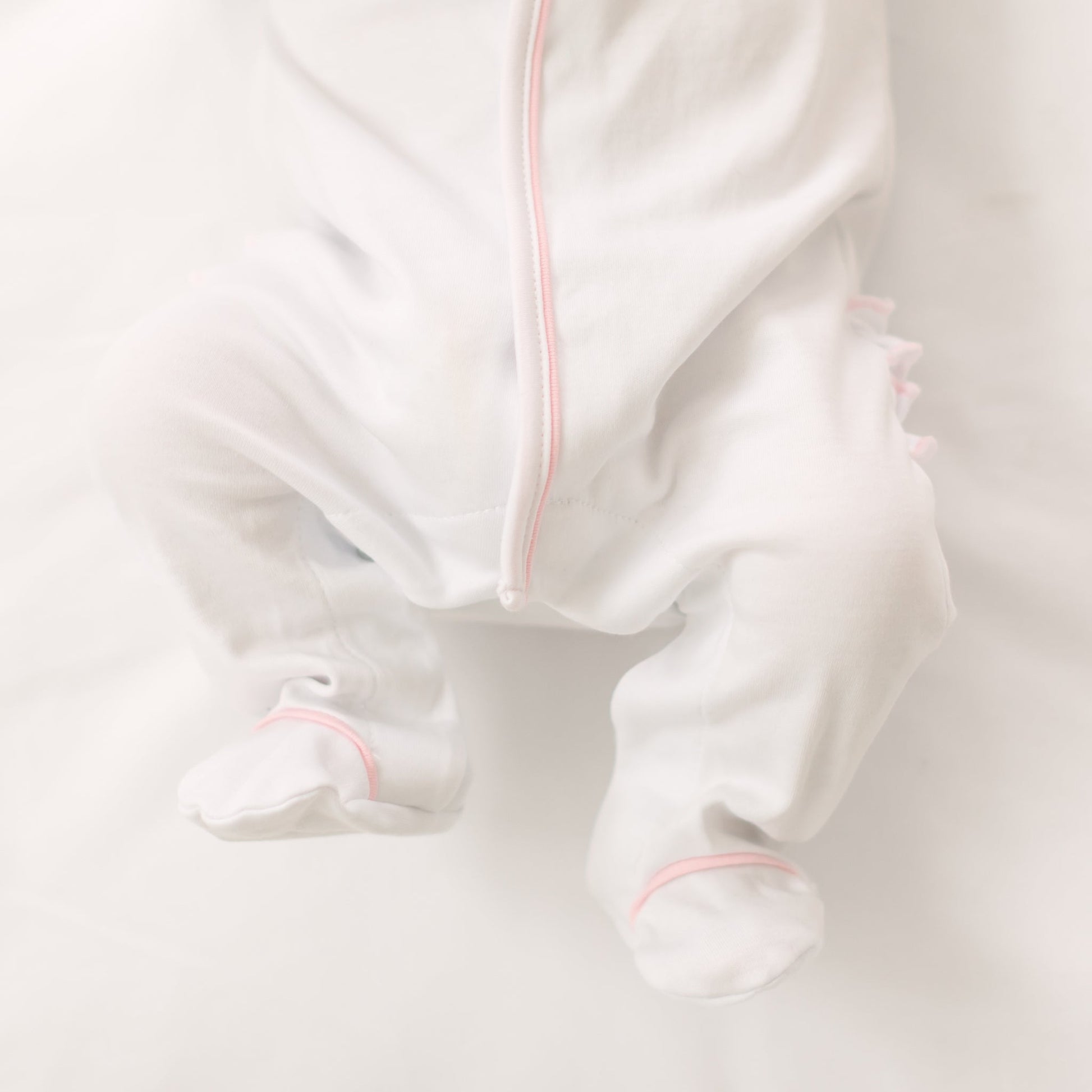 Little Crawlers Embroidered Ruffle Footie - Pink - Magnolia BabyFootie