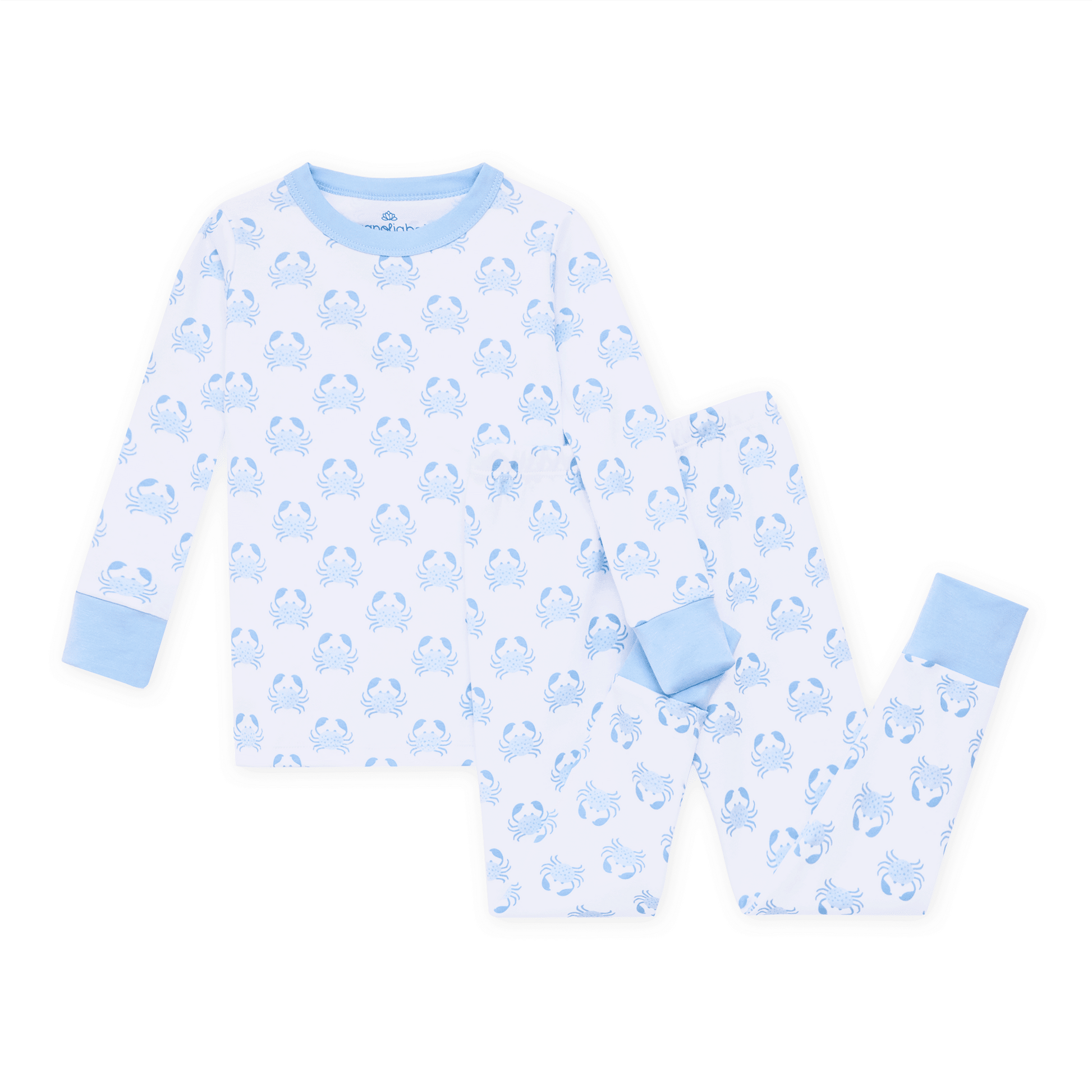 Magnolia Baby_Little Crawlers Long Pajamas - Light Blue_1