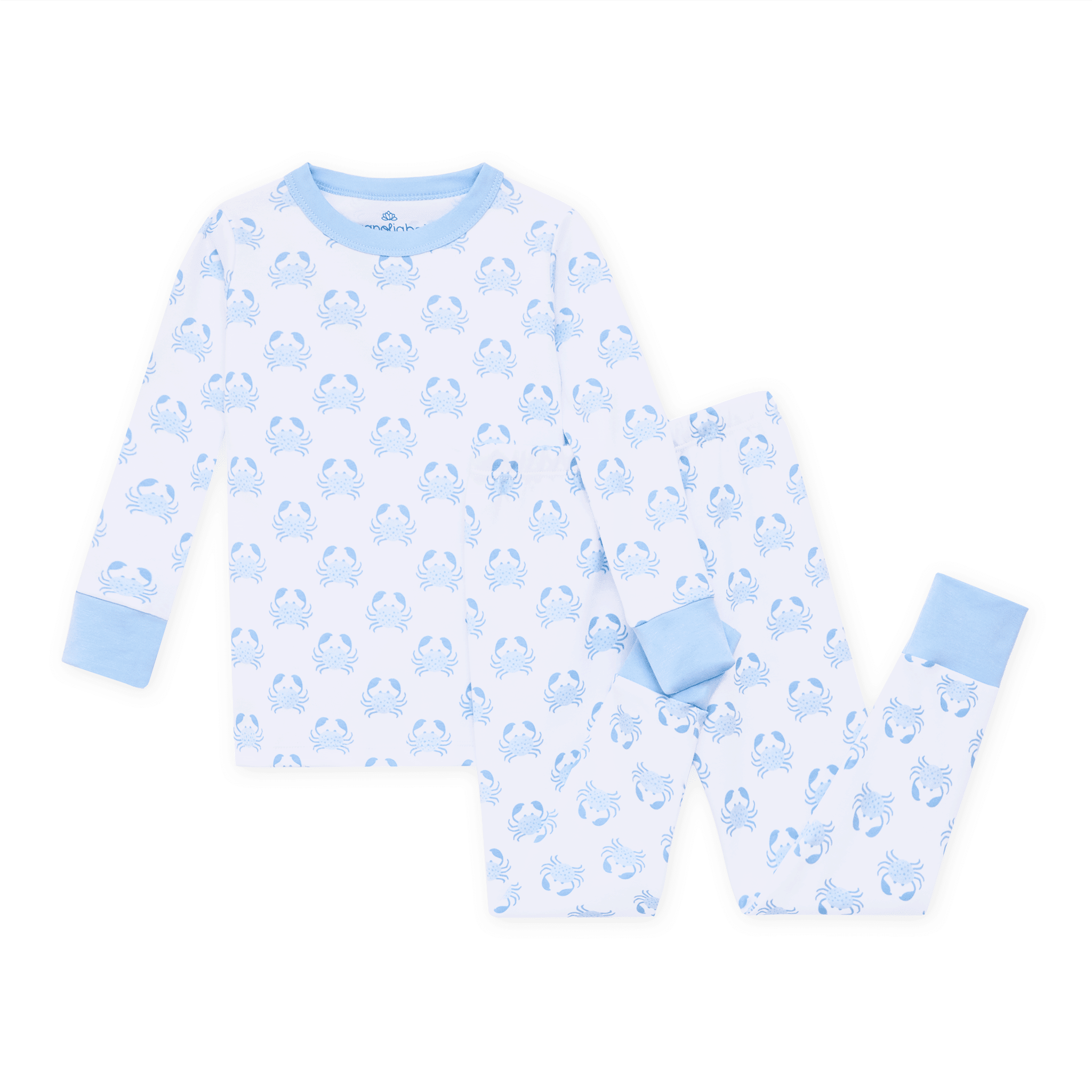 Magnolia Baby_Little Crawlers Long Pajamas - Light Blue_1