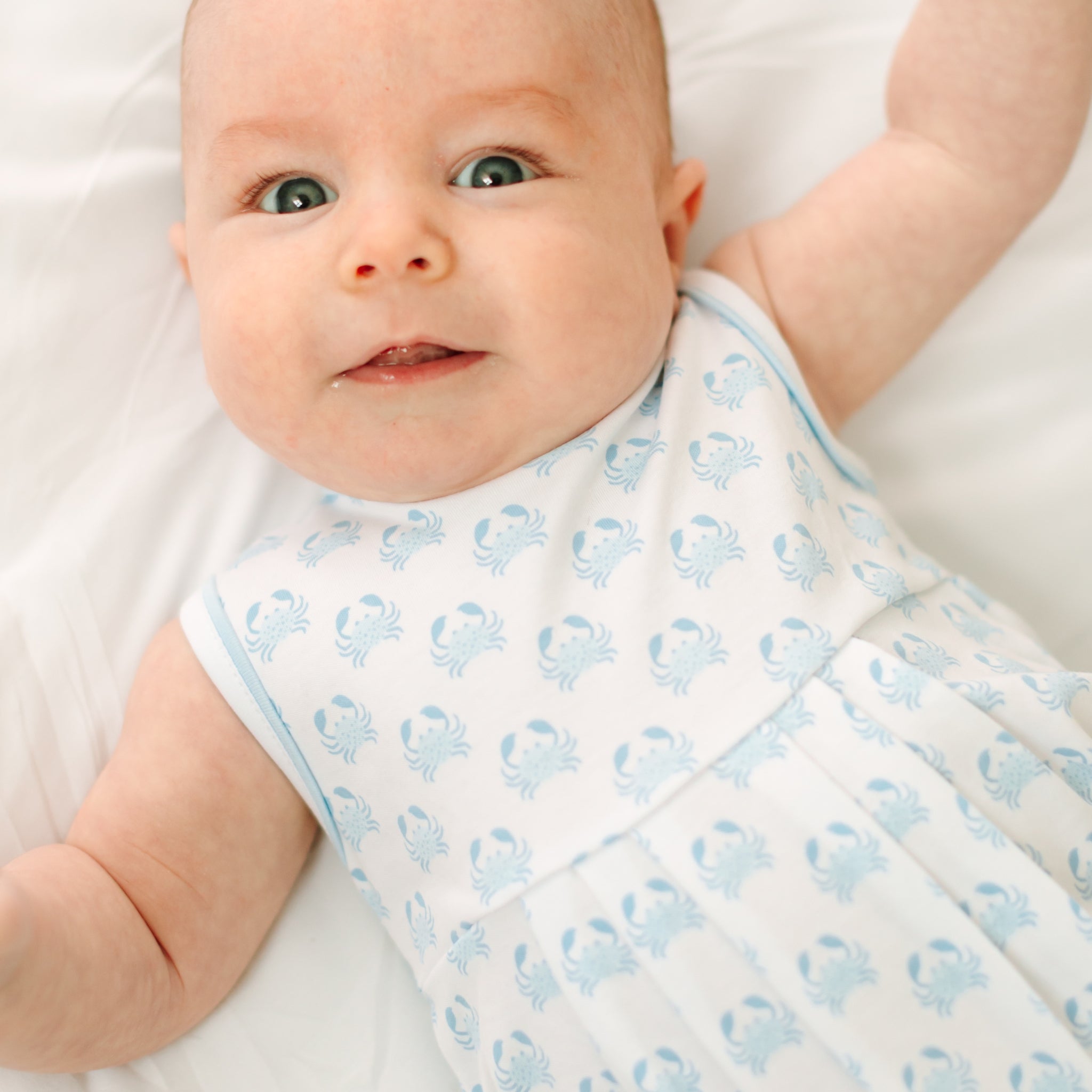 Little Crawlers Print Bubble - Light Blue - Magnolia BabyBubble